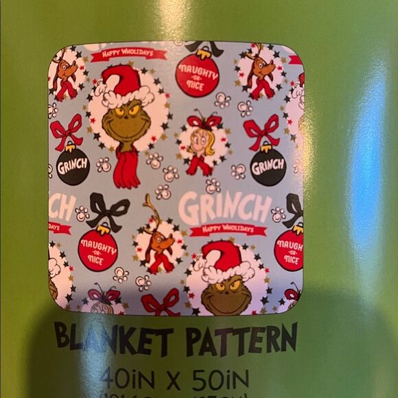 Grinch Pet Blanket with Christmas Design - Picture 3 of 3